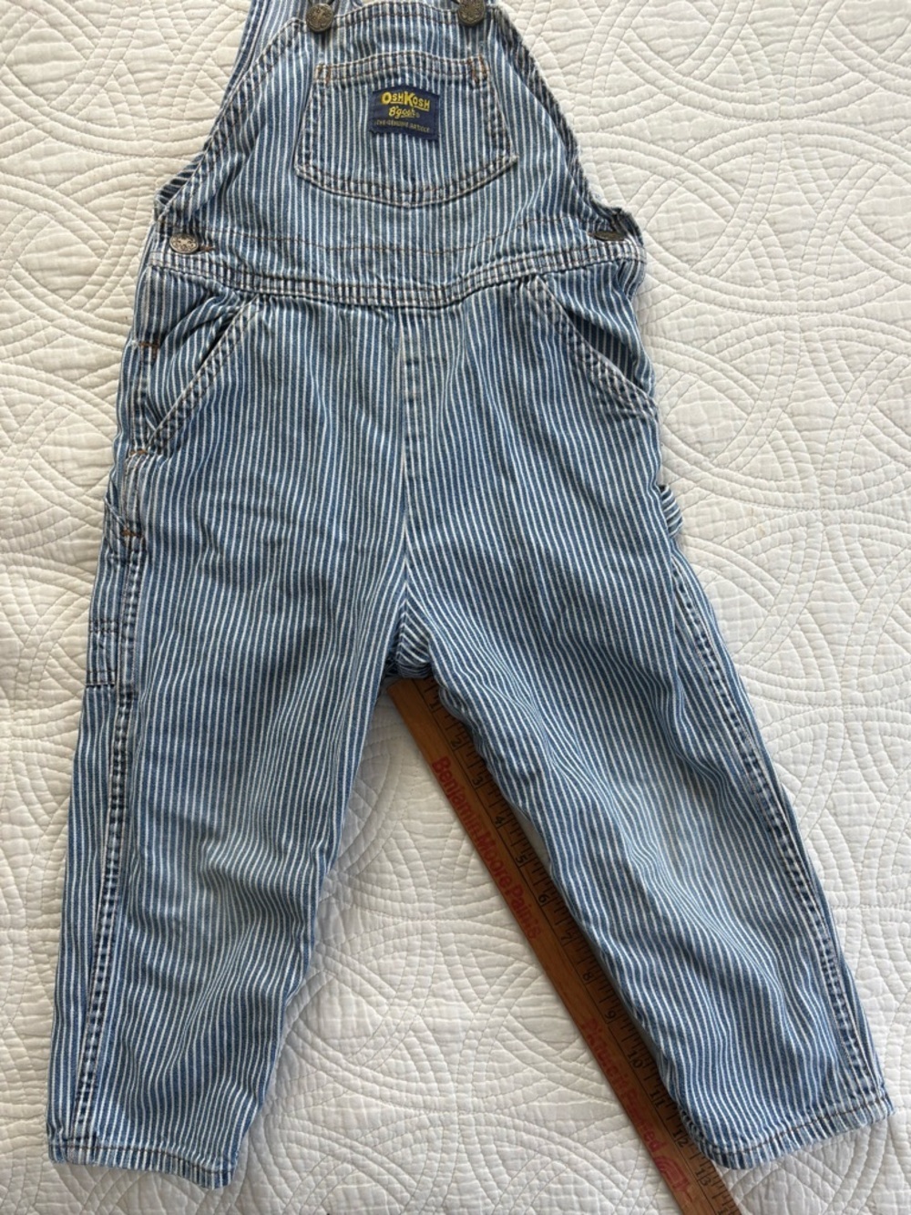OshKosh B'gosh Vintage Stripe 4T Overalls - Picture 4 of 9